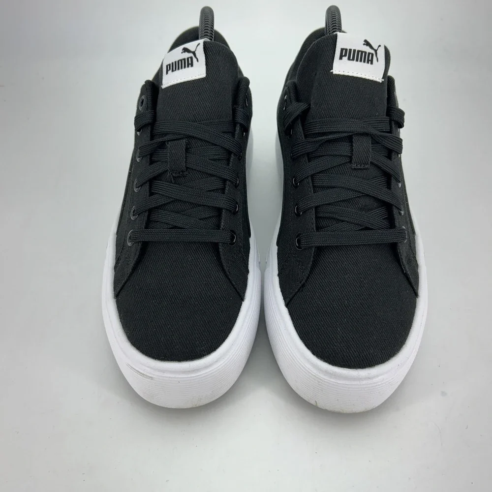 PUMA Kaia 2.0 CV Shoes Womens Size 8 Black Canvas Platform SoftFoam+ Sneakers - Picture 2 of 15